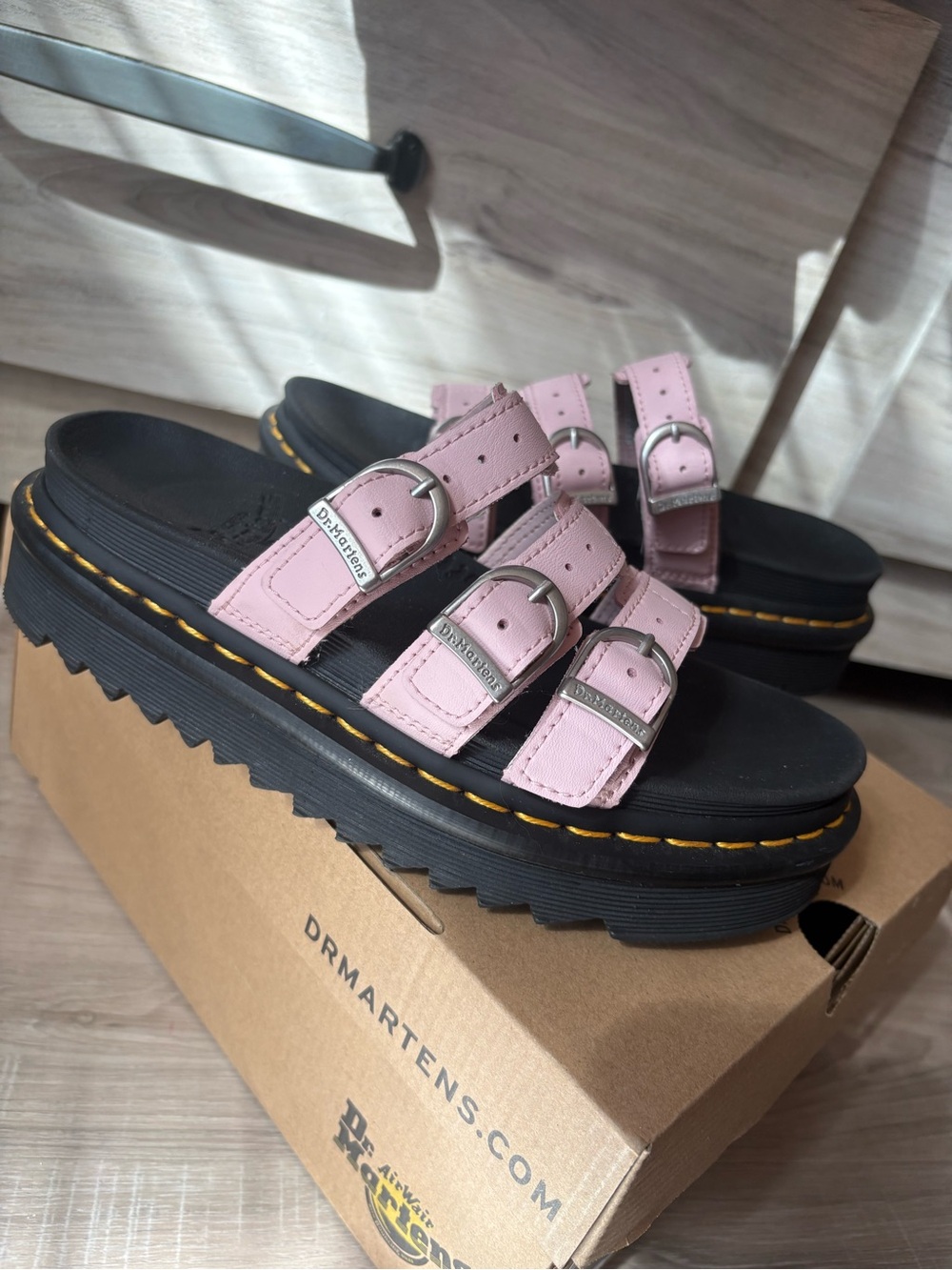 Dr Martens Pink Blair Leather Sandals